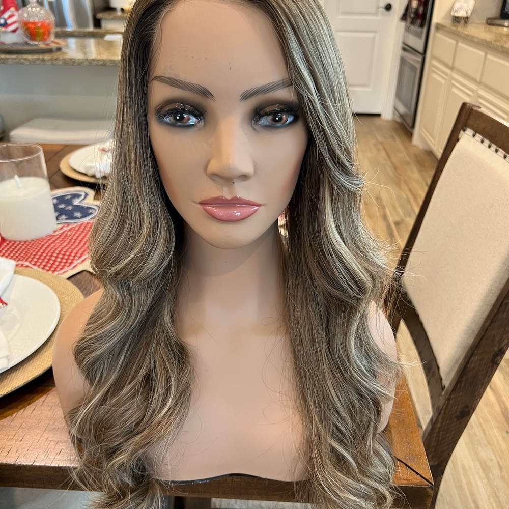 Human Hair Wig (Brazilian) 24” with Highlights
